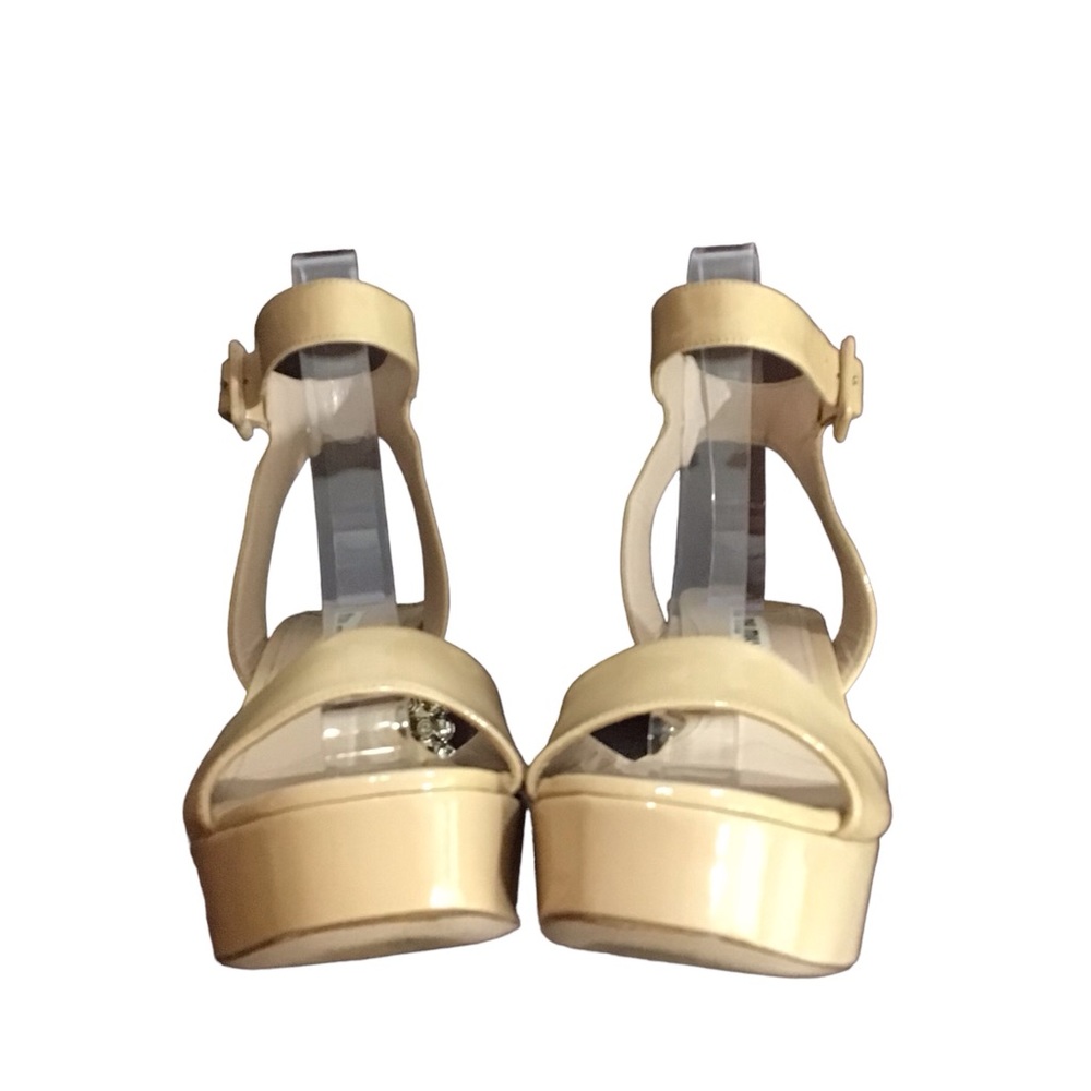 Miu Miu Patent Jewel Heel Platform Sandal Nude Size 39 - Picture 11 of 16